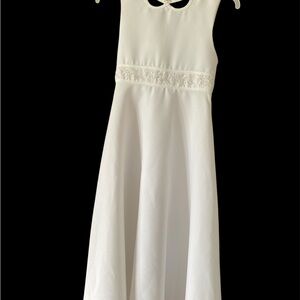 Bonnie Jean White Sleeveless Scoop Neck Sundress